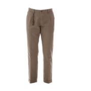 YES ZEE Bomull Chino Byxor med Dekorativ Dragsko Brown, Herr