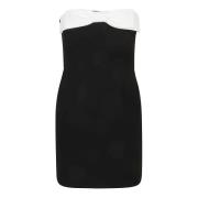 The New Arrivals Ilkyaz Ozel Svart Strapless Mini Klänning med Båge Bl...