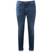 YES ZEE Mörk Tvätt Denim Jeans Blue, Herr