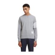 Thom Browne Randig Crewneck Sweatshirt Gray, Herr