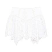 Charo Ruiz Ibiza Broderad Asymmetrisk Kjol White, Dam