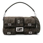 Fendi Signatur Jacquard Multipocket Väska Brown, Herr