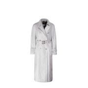 Moorer Fodrad trenchcoat med modern silhuett White, Dam