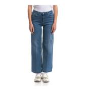 Liu Jo Cropped Flare Jeans Blue, Dam