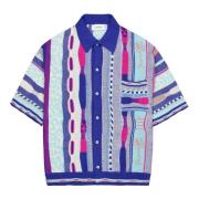 Laneus Multifärgad Jacquard Polo med Kimonoärm Multicolor, Herr
