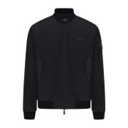 Kiton Svart Nylon Bomberjacka Black, Herr