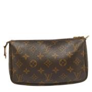 Louis Vuitton Vintage Pre-owned Belagd canvas kuvertvskor Brown, Dam