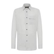 Kiton Linneskjorta med tryckknappar Gray, Herr