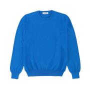 Gran Sasso Blå Bomull Crewneck Tröja Blue, Herr