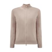 Gran Sasso Beige Bomull Cardigan Dragkedja Tröja Beige, Herr