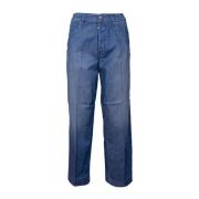 Don The Fuller Hög midja breda ben ankellånga jeans Blue, Dam