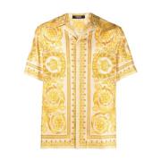 Versace Barocco Print Silkeskjorta Beige, Herr