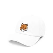 Maison Kitsuné Stor Fox Head Baseballkeps Vit White, Unisex