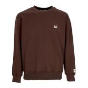 CAT Logo Crewneck Sweatshirt Lättvikts Streetwear Brown, Herr