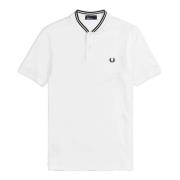 Fred Perry Vit Bomber Krage Polo Skjorta White, Herr