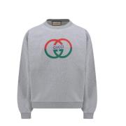 Gucci Logo Bomullssweatshirt Gray, Herr