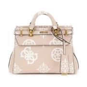 Guess Logo Mini Satchel Rosewood Vår/Sommar 2024 Multicolor, Dam