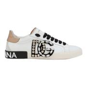 Dolce & Gabbana Portofino Sneakers, Made in Italy, 100% Läder Multicol...