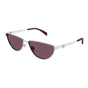 Alexander McQueen Modern Cat-Eye Solglasögon med 3D Skalle Gray, Dam