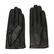 Yohji Yamamoto Svarta Läderkorta Handskar Black, Dam