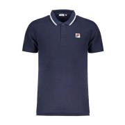 Fila Blå Bomull Polo Skjorta Klassisk Design Blue, Herr