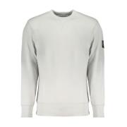 Calvin Klein Grå Crewneck Sweatshirt med Kontrastdetaljer Gray, Herr