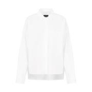 Emporio Armani Asymmetrisk Patch Pocket Poplin Skjorta White, Dam