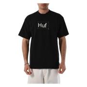 HUF Bomull T-shirt med fram- och baksida tryck Black, Herr