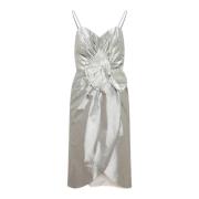 Maison Margiela Metallic Midi Klänning Ss23 Gray, Dam