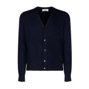 Ami Paris Blå Cashmere Cardigan med Hjärtlogotyp Blue, Herr