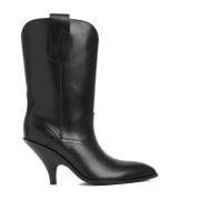 Bally Svarta Läder Ankelboots Black, Dam