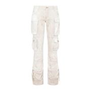 The Attico Naturlig Marmor Skinny Fit Denim Byxor Beige, Dam