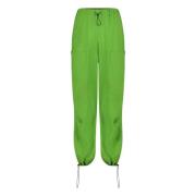 Jane Lushka Gröna Wide Leg Cupro Byxor Green, Dam