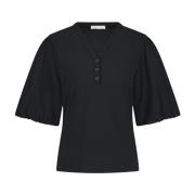 Jane Lushka Elegant Svart Topp med Puffärmar Black, Dam