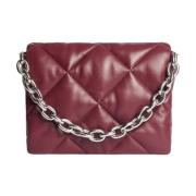 Stand Studio Diamantquiltad läderclutch Red, Dam