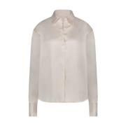 Jane Lushka Silkeblandad Modern Blus White, Dam