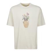 Drole de Monsieur Halvärmat Bomull T-Shirt med Framtryck White, Herr