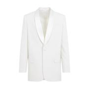 Givenchy Vit Ull-Mohair Jacka White, Herr