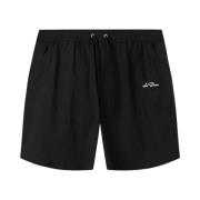 Les Deux Seersucker Badshorts Black, Herr