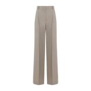 Max Mara Beige Wide Leg Wool Pants Beige, Dam