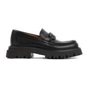 Salvatore Ferragamo Svarta Läderloafers med Gancini-detaljer Black, He...