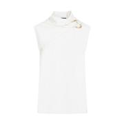 Jil Sander Vit Draperad Tanktop White, Dam