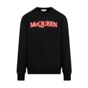 Alexander McQueen Svart Bomullsweatshirt Ss23 Black, Herr