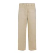 Carhartt Wip Beige Bourbon Canvas Wide-Leg Byxor Beige, Herr