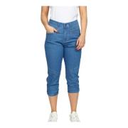 2-Biz Croppade Jeans Blue, Dam