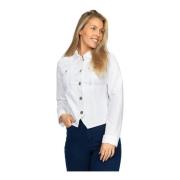 2-Biz Vit Denim Blazer Anne.Hs24 White, Dam