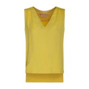 Marni Citron Jacquard Rynkad Topp Yellow, Dam