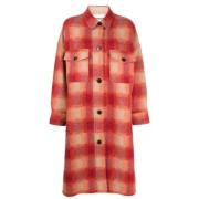 Isabel Marant Étoile Plaid Check Flannel Midi Coat Multicolor, Dam