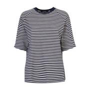 Takaturna Randig T-shirt Svart & Vit Black, Herr