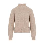 Akris Kamel Kashmir Turtleneck Tröja Beige, Dam